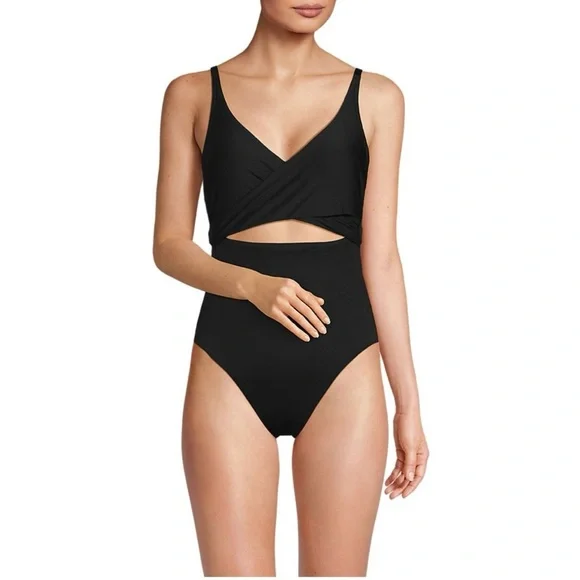 Lands' End Black Women's Swim One Piece - Picture 5 of 6